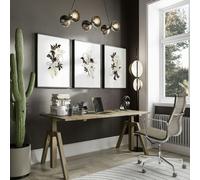 About Wall Art Office Wall Decoration Ideas | Set of 3 wall art prints - 12 x 16 inches / 30.5 x 40.65 cm - Canvas wrapped