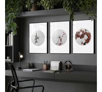 About Wall Art Office Wall Print | Set of 3 wall art prints - A3 11.69 x 16.54 in / 29.7 x 42 cm - Oak Frame