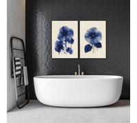 About Wall Art Pictures For Bathrooms Wall | Set of 2 Botanical Wall art Prints - 16 x 22 inches / 40.65 cm x 56 cm - Polyester Canvas 260 gsm - Canvas wrapped