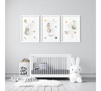 About Wall Art Pictures For Childrens Bedrooms | Set of 3 wall art prints - 20 x 30 in / 50 x 76 cm - Oak Frame
