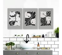 About Wall Art Posters For Bathrooms | Set of 3 Botanical Wall art Prints - A3 11.69 x 16.54 in / 29.7 x 42 cm - Satin Photo paper 280 gsm - Unframed