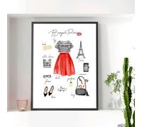 About Wall Art Posters travel Paris Fashion | Wall art print - A4 8.27 x 11.69 in / 21 x 29.7 cm - Black Frame