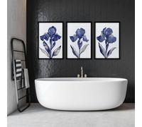 About Wall Art Prints For Bathroom | Set of 3 Botanical Wall art Prints - 20 x 30 in / 50 x 76 cm - Satin Photo paper 280 gsm - Oak Frame