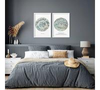 About Wall Art Ramadan Mubarak decoration | set of 2 Bedroom wall art - A3 11.69 x 16.54 in / 29.7 x 42 cm - Oak Frame
