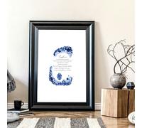 About Wall Art Sapphire Birthstone wall art print - 20 x 30 in / 50 x 76 cm - Oak Frame