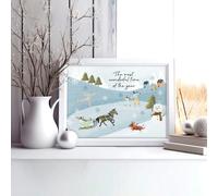 About Wall Art Scandi Christmas decor wall art print - A2 16.54 x 23.39 in / 42 x 59.4 cm - Oak Frame