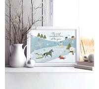 About Wall Art Scandi Christmas decor wall art print - A3 11.69 x 16.54 in / 29.7 x 42 cm - White Frame