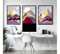 About Wall Art Scandi prints for home office | set of 3 framed wall art - A4 8.27 x 11.69 in / 21 x 29.7 cm - Oak Frame