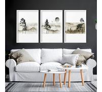 About Wall Art Scandinavian wall decor | set of 3 framed wall art - A2 16.54 x 23.39 in / 42 x 59.4 cm - Matte Museum Quality Art Paper 290 gsm - White Frame