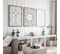 About Wall Art Shibori tie dye Set of 3 framed wall art prints - A2 16.54 x 23.39 in / 42 x 59.4 cm - Unframed