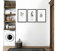 About Wall Art Wall Art For Laundry Room | Set of 3 wall art prints - A2 16.54 x 23.39 in / 42 x 59.4 cm - Satin Photo paper 280 gsm - White Frame