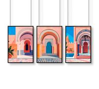 About Wall Art Wall Art For Living Room Framed | Set of 3 Moroccan Inspired Wall art Prints - A4 8.27 x 11.69 in / 21 x 29.7 cm - Satin Photo paper 280 gsm - Black Frame
