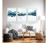 About Wall Art Wall art in sets of 3 for living room decor - 16 x 22 inches / 40.65 cm x 56 cm - Canvas wrapped