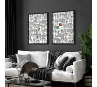 About Wall Art Wall art London | Set of 2 framed travel posters - A3 11.69 x 16.54 in / 29.7 x 42 cm - Oak Frame