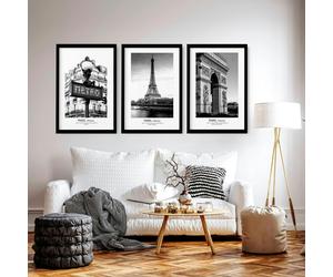 About Wall Art Wall art of Paris | set of 3 framed wall art prints - A4 8.27 x 11.69 in / 21 x 29.7 cm - Satin Photo paper 280 gsm - White Frame