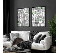 About Wall Art Wall art Paris | Set of 2 travel posters - A4 8.27 x 11.69 in / 21 x 29.7 cm - White Frame