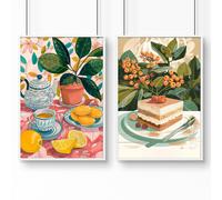 About Wall Art Wall Decor Ideas For Hallway | Set of 2 Italian Lifestyle Wall art Prints - A2 16.54 x 23.39 in / 42 x 59.4 cm - Matte Museum Quality Art Paper 290 gsm - White Frame