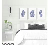 About Wall Art Wall hanging boho | set of 3 Paisley wall art for bedrooms - A3 11.69 x 16.54 in / 29.7 x 42 cm - White Frame
