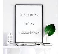 About Wall Art You will forever be my always wall art print - A2 16.54 x 23.39 in / 42 x 59.4 cm - Oak Frame