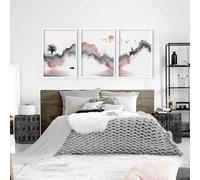 About Wall Art Zen bedroom decor | set of 3 wall art prints - 12 x 16 inches / 30.5 x 40.65 cm - Canvas wrapped