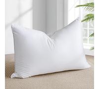 ABOUTABED Goose Feather Down Pillow Standard Size - Luxury Soft Feather Down Pillow for Sleeping - Hotel Quality Bed Pillow - Wrapped in Polyester (Solid White, 20x26 Inch)