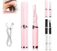 Aboutabsent Eyelash, Upgrade Portable Heated Eyelashcurler, Create Curling Lift Kit, 3 Heat Modes for Instant Natural Glam, Mini Long Lasting Natural Curling Lash Tool, for All Lash (Pink)