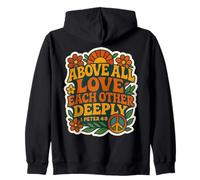 Above All Love Each Other Deeply God Christian Bible Vintage Zip Hoodie