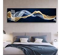above bed wall art for bedroom Abstract Luxury Ribbon Canvas Painting Posters and Prints Nordic Wall Art Pictures 12x32inch(30x80cm) No frame