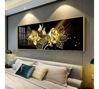 above bed wall art for bedroom Large Size Chinese Style Bedside Painting Flower Canvas Posters Floral Prints wall Art 12X28inch（30x70cm) No frame