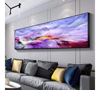 above bed wall art for bedroom Purple Cloud Canvas Painting Large Size Painting Abstract Colored Wall Art Posters Cloud Picture 20X45inch（50x115cm) No frame