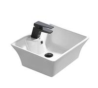 Above Counter Ceramic Bathroom Vessel Sinks, 19.4" x16. Rectangular Countertop Sink, Modern Porcelain Lavatory Vanity Bowl Washing Art Basin, White Vanity