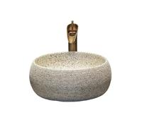 Above Counter Vintage Round Outdoor Patio Washbasin High Temperature Ceramic Creative Art Countertop Basin Simple Bathroom Sinks Vanity
