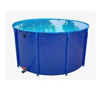 Above Ground Canvas Fish Pond for Kids, 1X1M PVC Pool Aquarium with Steel Frame, Ideal for Koi & Goldfish, Durable Blue Design, 785L Capacity