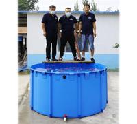 Above Ground Circular Pool for Outdoor Recreation, Durable Canvas Construction for Swimming, Koi Culture, and Agricultural Irrigation, Ideal for Adults and Kids