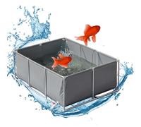 Above Ground Fish Pond Canvas Pool, Large Temporary Holding Tank with Metal Bracket for Koi Fish and Turtles, Aquaculture Solution