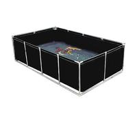 Above Ground Fish Pond, PVC Canvas Water Tank with Frame and Drain Valve for Indoor/Outdoor Use, Ideal for Koi and Goldfish