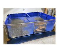 Above Ground Koi Pond with Viewing Window, Durable PVC Liners, Sturdy Steel Frame, Quick Assembly, Ideal for Fish & Turtle Farming, Outdoor Water Garden, Backyard Aquarium