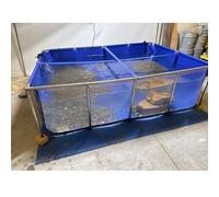 Above Ground Koi Pond with Window, Large Aquarium - PVC Canvas Liners & Steel Frame - for Fish and Turtle Farming, Easy Assembly(150x100x71cm)