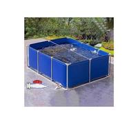 Above Ground Pool - Canvas Fish Pond with Metal Bracket, Round Large Foldable Aquarium for Koi Culture and Agricultural Irrigation