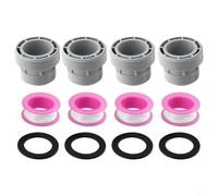 Above Ground Pool Filter Hose Adapter Kit Converts 40mm To 1.5 Inch Npt Threads For Intex For Coleman Pumps With Sealing Tape And O Rings Plastic(4 PACK)