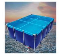 Above Ground Pool Fish Pond with Drain Valve, Portable Folding Canvas for Aquaculture & Irrigation, 0.7mm PVC Water Storage Tank