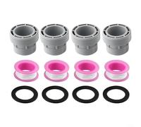 Above Ground Pool Hose Filter Adapter Conversion Kit 40mm to 1 1/2 inch with 2 Adapters, O Rings and Tape Compatible with Most Pool Hoses (4 PACK)