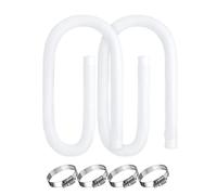 Above Ground Pool Hose Replacement, 2Pcs 32mm/1.25in Pool Pump Hose with 4 Metal Clamps for Intex 330GPH, 530GPH and 1000GPH