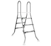 Above Ground Pool Ladder Silver Stainless Steel 304 for Modern Outdoor vidaXL