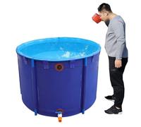 Above Ground Pool - Round Canvas Fish Pond with Flexible PVC Liner and Frame, Large Aquarium for Koi and Goldfish