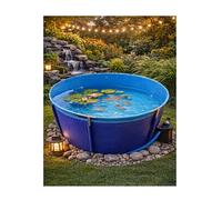 Above Ground PVC Canvas Round Fish Pond, Heavy Duty Thickened with Frame for Fish Farming, Shrimp, Hydroponics, Water Storage