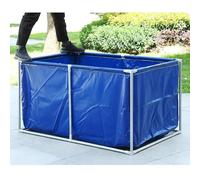 Above Ground Rectangle PVC Fish Pond - Large Collapsible Fish Tank with Drain Valve for Outdoor Breeding and Watering, Ideal for Camping and Garden Use
