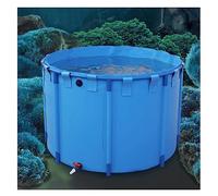 Above Ground Round Pool for Kids - 1.2x0.8M PVC Canvas Fish Tank & Aquarium Pond with Steel Frame - Ideal Rain Barrel Water Collector (Blue, 900L)