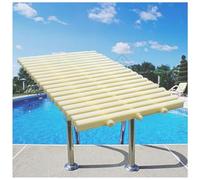 Above Ground Swimming Pool Drainage Overflow Grating, Splicable Gutter Protection Filter, 15x100CM, 2pcs, Ideal for Walkway & Balcony Showers - Bone Color