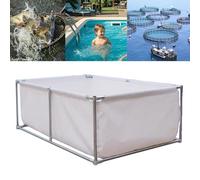 Above Ground Swimming Pool, Rectangular Steel Frame, Durable Outdoor Garden Pool for Family Fun, Easy Assembly